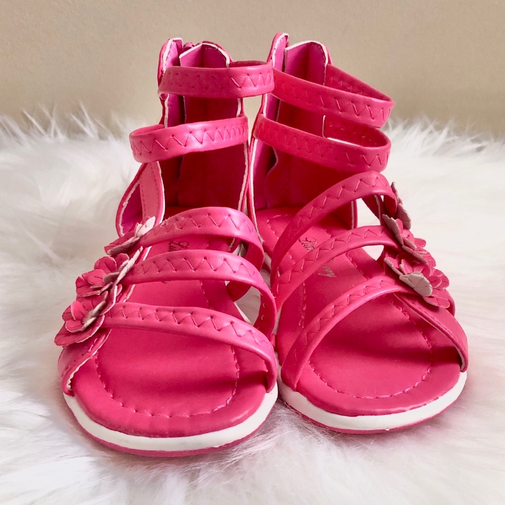 NWOB Little Berry Pink Gladiator Sandals - Picture 4 of 6